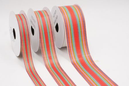 Червоний та Зелений Градієнт Смугастий Тканинний Риббон Набір_AI